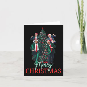 Carte Danser Trump Père Noël Joyeux Noël à la maison de 
