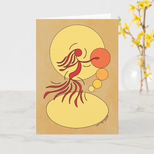 Carte Danseur Abstrait (Fleur jaune)