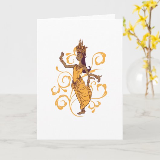 Carte Danseur Apsara (Fleur jaune)