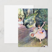 Carte Danseur avec un bouquet de fleurs d'Edgar Degas (Devant / Derrière)