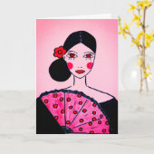 Carte Danseur flamenco (Fleur jaune)