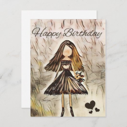Carte Danseur personnalisé Birthday Card ballerina (Devant / Derrière)