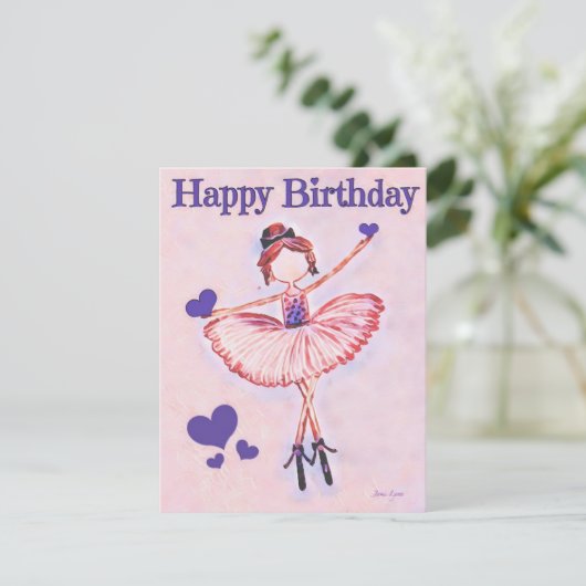 Carte Danseur personnalisé Birthday Card ballerina (Debout devant)