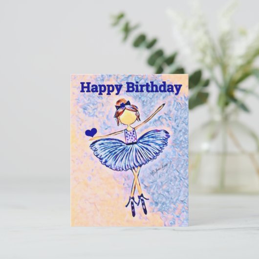 Carte Danseur personnalisé Birthday Card ballerina (Debout devant)