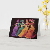 Carte Danseurs du ventre arc-en-ciel (Fleur jaune)