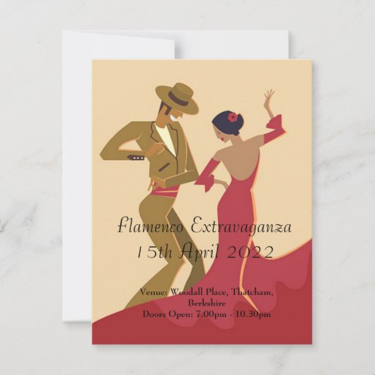 Carte Danseurs flamenco Robe rouge (Devant)