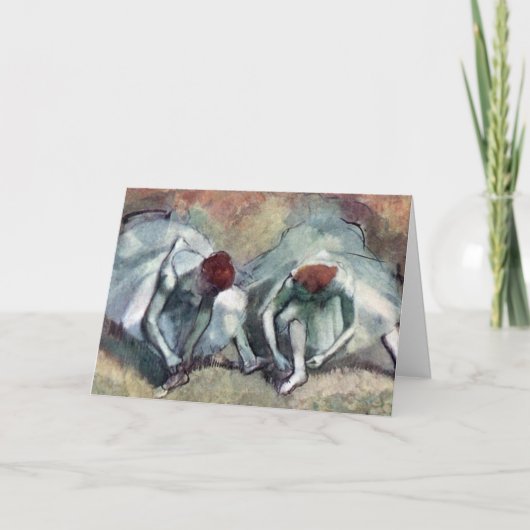 Carte Danseurs lacant leurs chaussures par Edgar Degas (Devant)