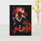 Carte Danseurs romantiques de tango sur la fractale (Fleur jaune)