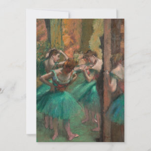 Carte Danseurs, roses et verts   Edgar Degas