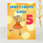 Carte Danseuse 5e anniversaire (Fleur jaune)