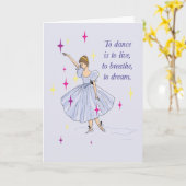 Carte Danseuse de ballet d'encouragement avec étoiles Su (Fleur jaune)