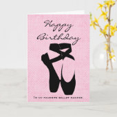 Carte Danseuse de Ballet Joyeux Anniversaire (Fleur jaune)