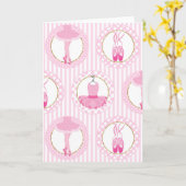 Carte Danseuse de ballet rose - Danseuse en tutu (Fleur jaune)