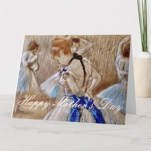 Carte Danseuse de Degas avec ruban bleu (Devant)