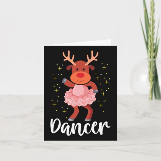 Carte Danseuse de Noël Danser Reindeer Mignonne Danseuse (Devant)