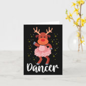 Carte Danseuse de Noël Danser Reindeer Mignonne Danseuse (Fleur jaune)