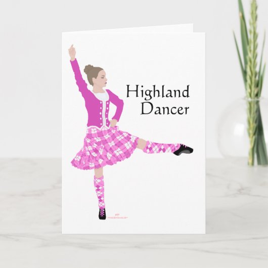 Carte Danseuse des Highlands Écossais Rose (Devant)