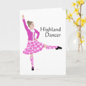 Carte Danseuse des Highlands Écossais Rose (Fleur jaune)
