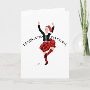 Carte Danseuse écossaise des Highlands à Noël