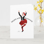Carte Danseuse écossaise des Highlands à Noël (Fleur jaune)