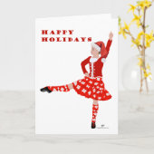 Carte Danseuse écossaise des Highlands à Noël (Fleur jaune)