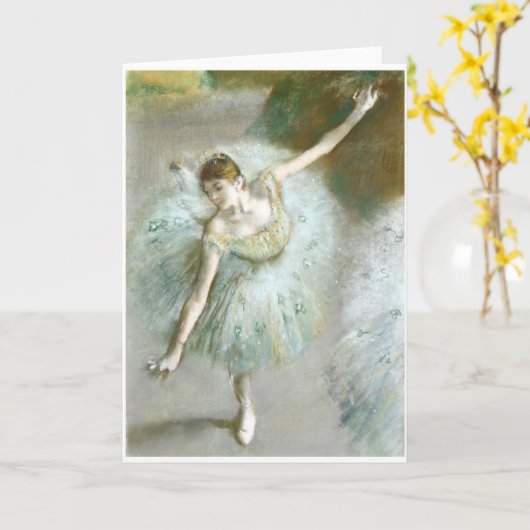 Carte Danseuse en vert, Edgar Degas (Fleur jaune)
