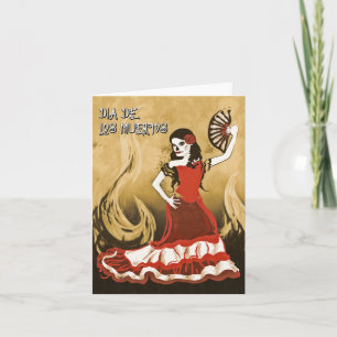 Carte danseuse espagnole dia de los muertos