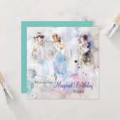 Carte Danseuses élégantes Magique Anniversaire Couleurs  (Devant/Arrière en situation)