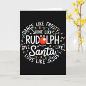 Carte Dansez comme Frosty Brillez comme Rudolph Donnez c (Fleur jaune)