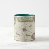 Carte d'antiquité de la mer du Nord Mug à deux ton (Centre)
