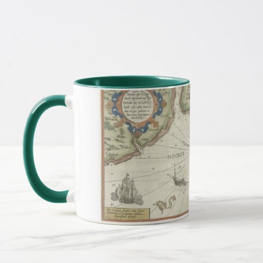 Carte d'antiquité de la mer du Nord Mug à deux ton (Gauche)
