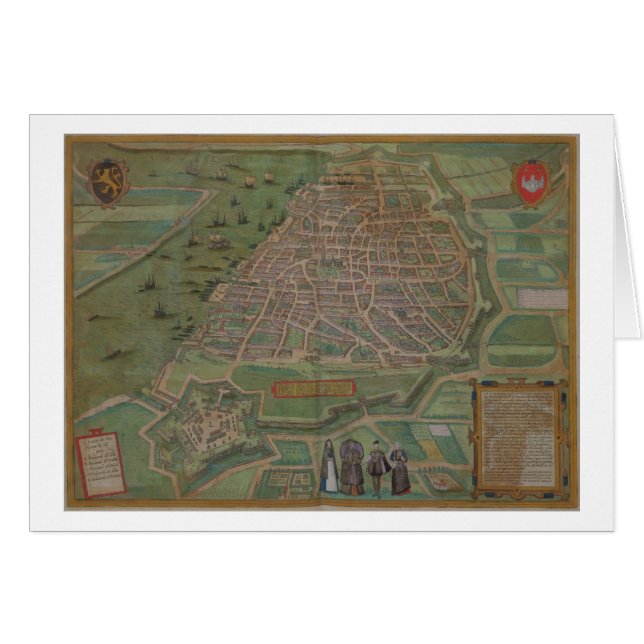 Carte d'Anvers, de "Civitates Orbis Terrarum" par (Devant horizontal)
