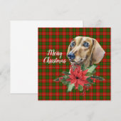 Carte d'appartement de Noël Dachshund Dog Aquarell (Devant / Derrière)