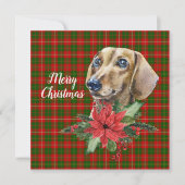 Carte d'appartement de Noël Dachshund Dog Aquarell (Devant)