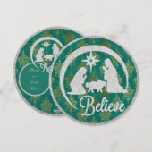 Carte d'appartement de Noël de Noël de la Nativité (Devant / Derrière)