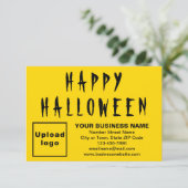 Carte d'appartement petit jaune d'Halloween d'affa (Debout devant)