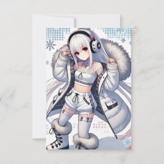 Carte d'appartement pour fille Anime (Devant)