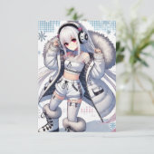 Carte d'appartement pour fille Anime (Debout devant)