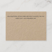 Carte D'appel 100 Mariage PHOTO-Shower Live Conversation Budget (Dos)