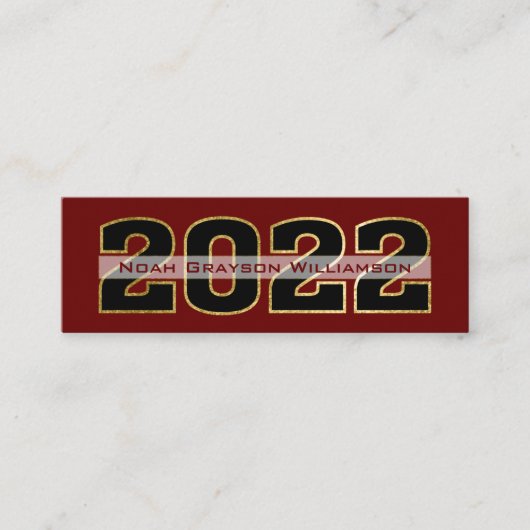 Carte D'appel 2022 Gold Burgundy Nom du diplôme Insérer (Devant)