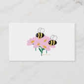 Carte D'appel 2 abeilles et fleurs roses centrées (Dos)