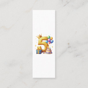 Carte D'appel 5ème anniversaire en or