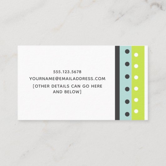 Carte d'appel à la chaux, aux points bleus et gris (Dos)