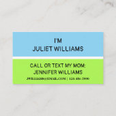 Carte d'appel à la date de jeu pour maman Bear & K (Dos)