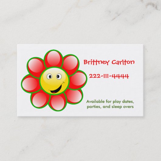 carte d'appel à la fleur (Devant)