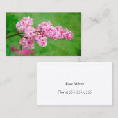 Carte D'appel Abrégé sur rose aquarelle de fleur (Devant / Derrière)