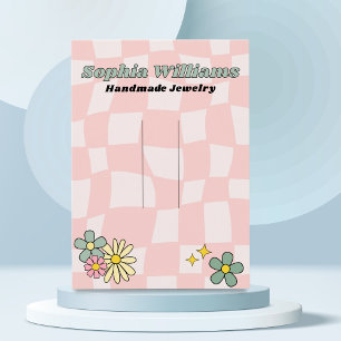 Carte D'appel Accessoire de coiffure Retro Pink Checker