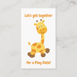Carte D'appel Adorable Giraffe Playdate