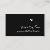Carte D'appel Agent de voyages noir et blanc (Devant)