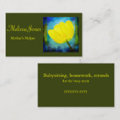 Carte D'appel Aide à la mère / Sitter pour bébé / Entreprises mé (Devant / Derrière)